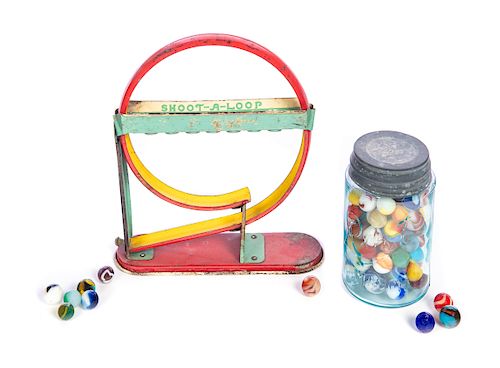 Jar of Marbles with Shoot a Loop Toy