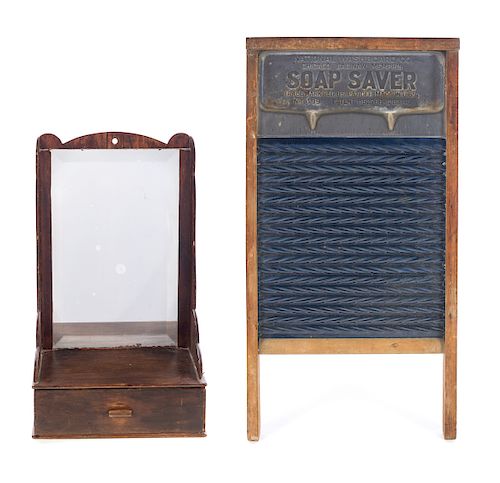 Early American Shaving Stand and Washboard