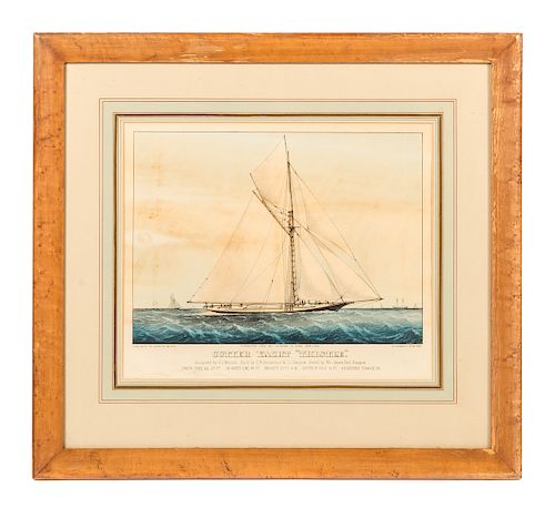 2 Courier & Ives Yacht Lithographs