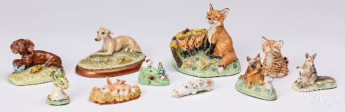 Collection of Basil Matthews animal figures.