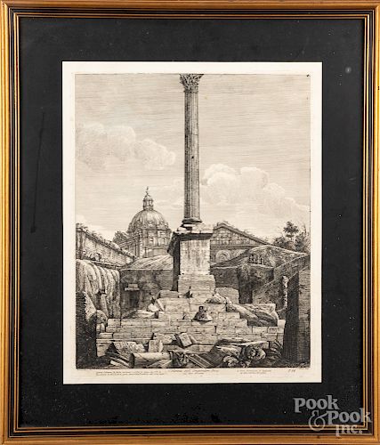 Five Italian architectural engravings and prints