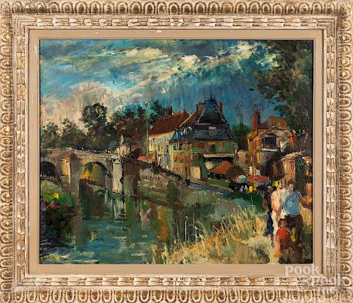 Oil on canvas townscene