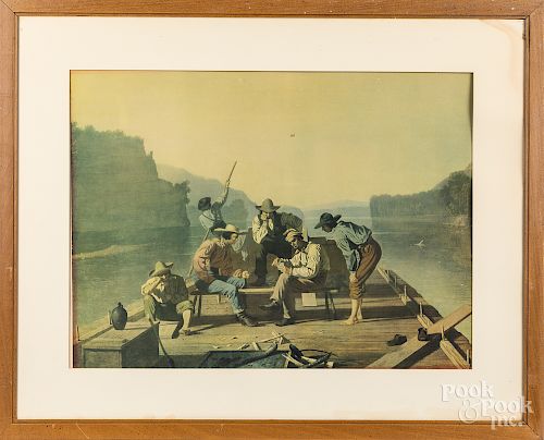 Print of boatsmen playing cards