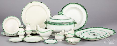Group of green feather edge pearlware