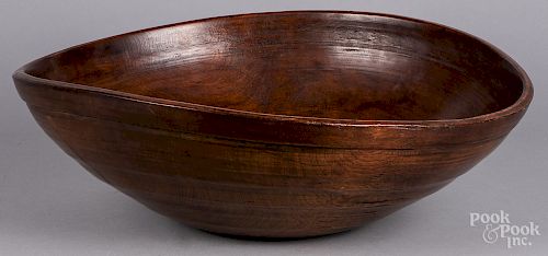 Large turned wood bowl