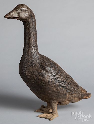 Large cast iron goose