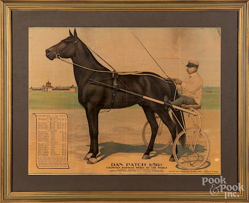 Color lithograph of horse and sulky, etc.