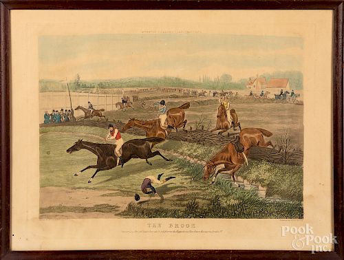 Four fox hunting and steeplechase lithographs