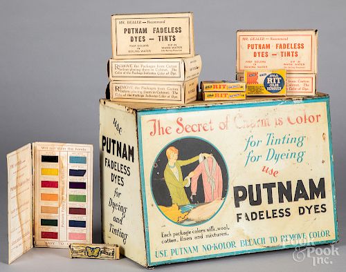 Putnam Dyes tin case, etc.