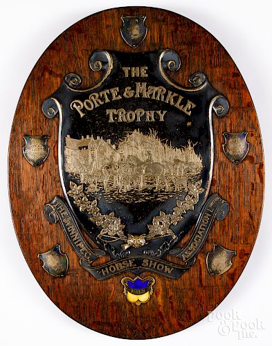 The Porte & Markle Trophy horse show wall plaque