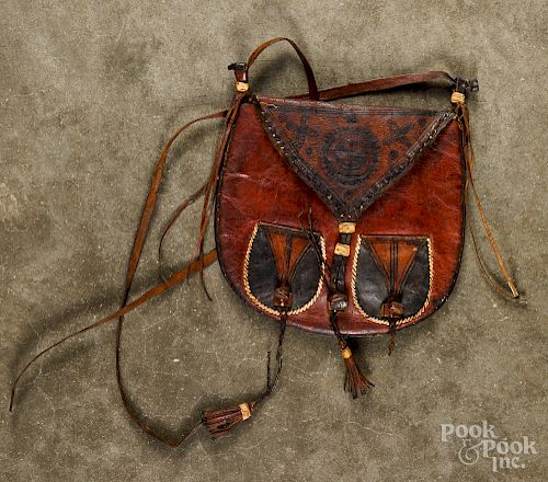 Native American Indian leather hide pouch