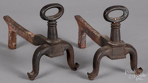 Pair of miniature cast iron andirons