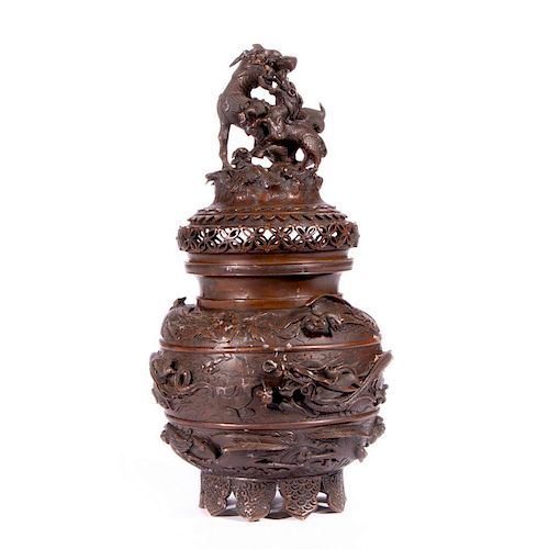 A finely cast 18th/19th century Chinese censer.