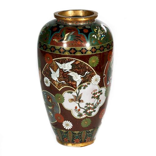 A Japanese cloisonne vase.