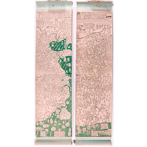 Two Chinese scroll maps.