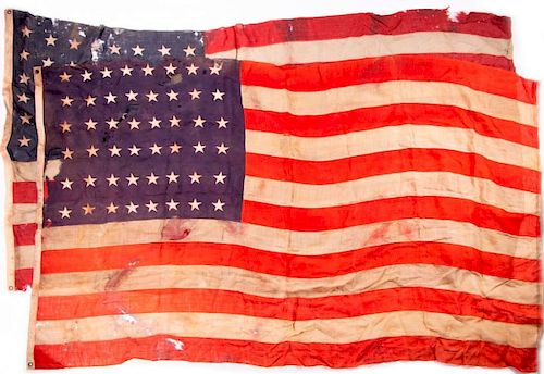 Two vintage American flags.