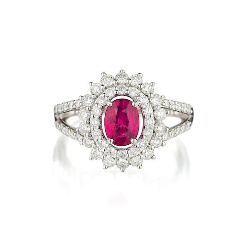 Orianne Unheated Ruby and Diamond Ring