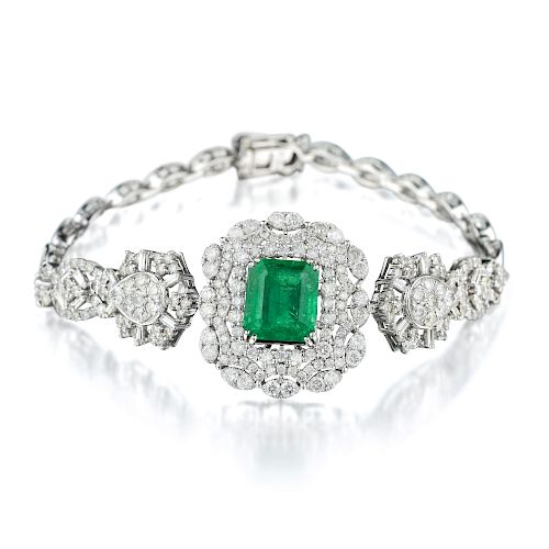 Orianne Fine Emerald and Diamond Bracelet