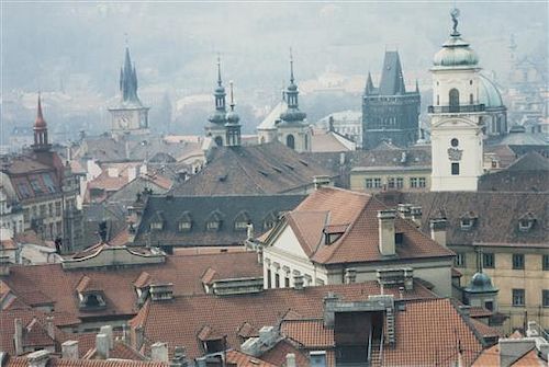 Wendy Werner, (American, 20th century), Steeples, Prague, together with a work by an unknown artist