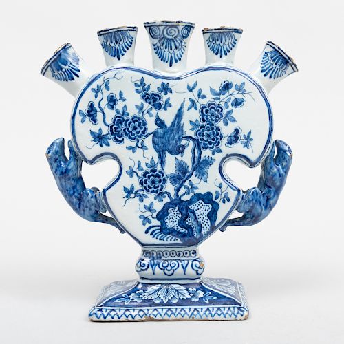 Dutch Delft Blue and White Tulip Vase