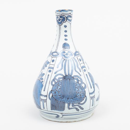 Dutch Delft Blue and White Small Pear Shaped Vase