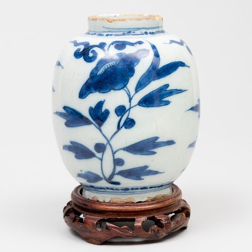 Dutch Delft Blue and White Small Ovoid Vase
