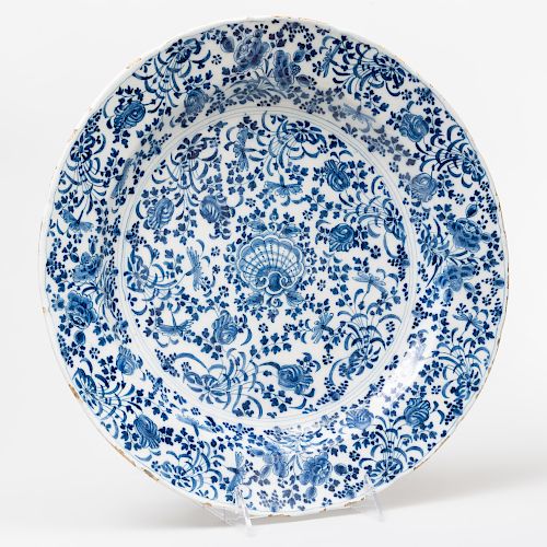 Dutch Delft Blue and White Large Dish