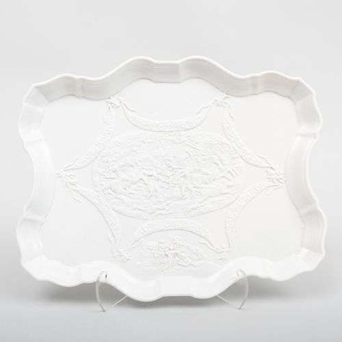 Continental White Porcelain Relief Molded Tray