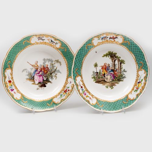 Pair of Meissen Porcelain Soup Plates