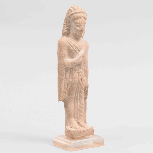 Eastern Greek Archaic Style Carved Limestone Model of the Goddess of Kore