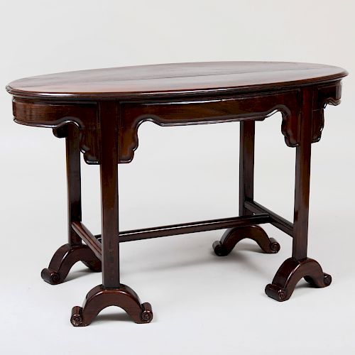 Chinese Export Rosewood Oval Center Table