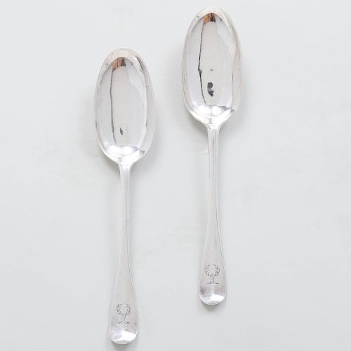 Two Early English Silver Rat Tail Spoons