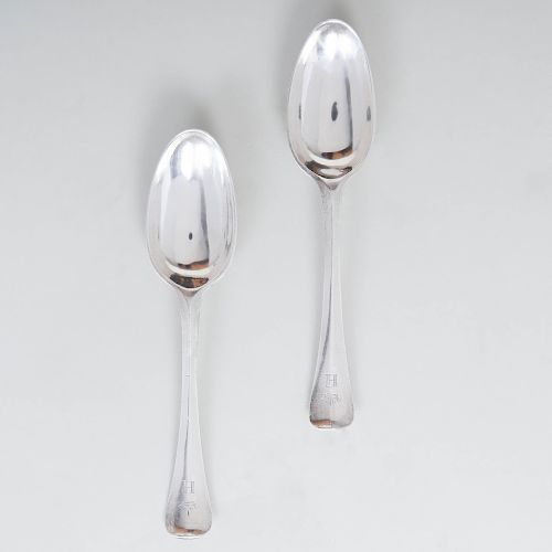 Pair of George I Rat Tail Spoons