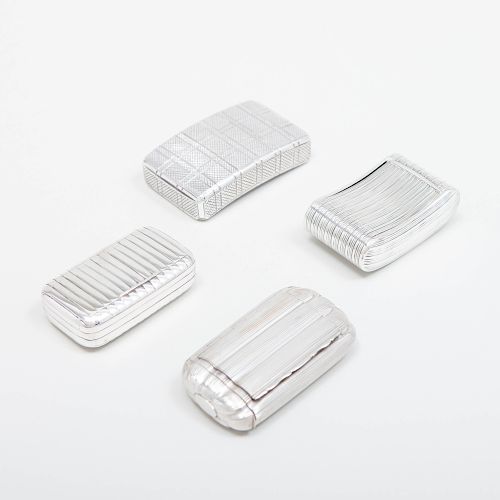 Three George III Silver Snuff Boxes and a George IV Snuff Box