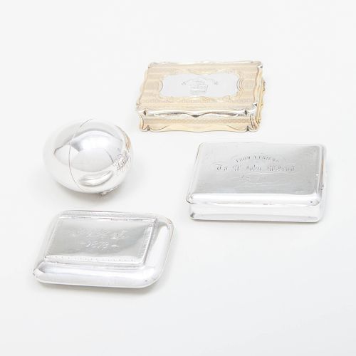 Victorian Silver-Gilt Snuff Box and a George IV Scottish Silver Snuff Box