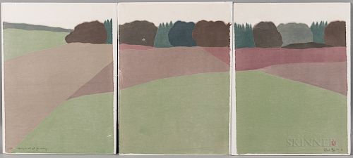 Seven Richard Kemble (American, 1932-2007) Woodcuts