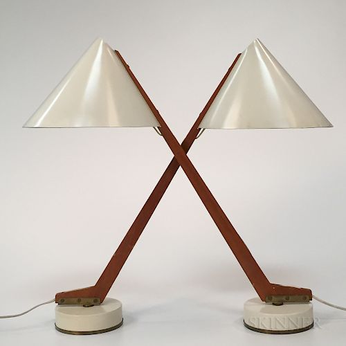 Pair of Hans Agne Jakobsson for Markaryd Model B54 Table Lamps