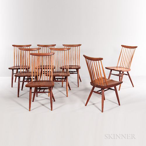 Eight George Nakashima (1905-1990) New Chairs