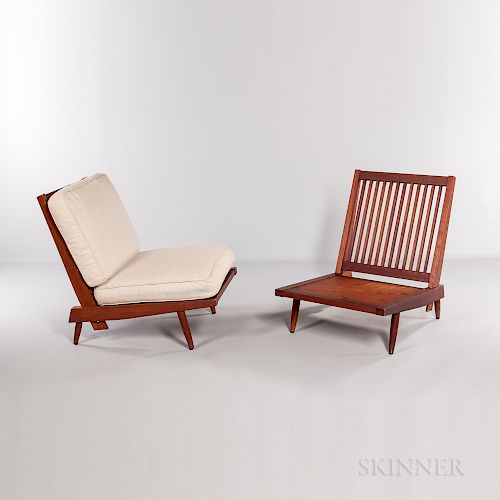 Pair of George Nakashima (1905-1990) Cushion Chairs