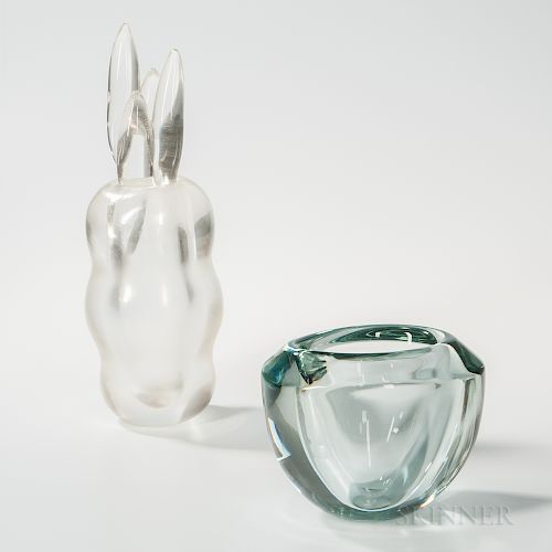 Yoshihiko Takahashi Contemplation Bowl   and Pods   Art Glass Sculptures