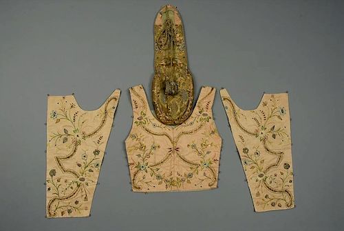 DECONSTRUCTED METALLIC EMBROIDERED ENSEMBLE, FRENCH, 1774 - 1792.