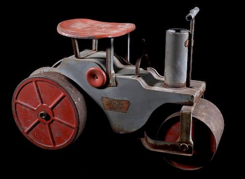 1920's Keystone Ride 'Em Steam Roller Steel Toy
