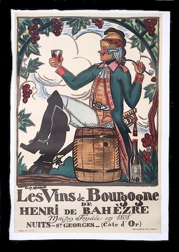 Vins De Bourgogne by Guy Arnoux Original Poster
