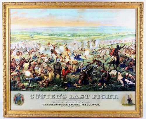 Custer's Last Fight Anheuser Busch Framed Print
