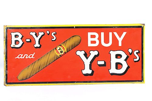 Original Early Y-B Cigar Advertising Sign