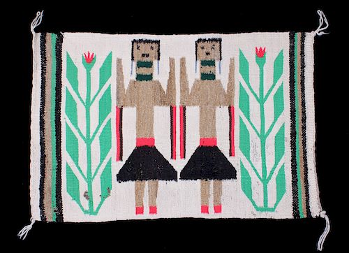 Navajo Native American Yeibichai Fine Wool Rug