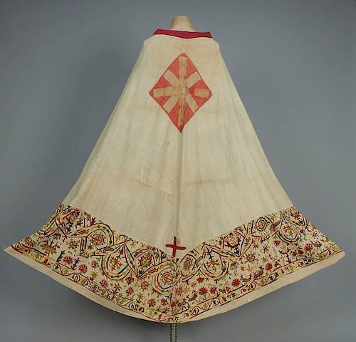 EMBROIDERED LINEN VESTMENT, PROBABLY GREEK, 19th C.