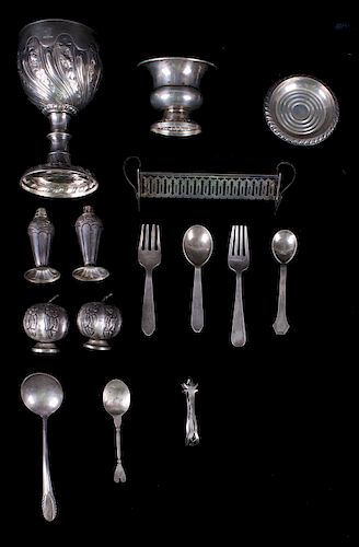 Collection of 15 Marked Silver Stamped Utensils