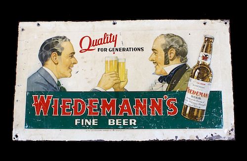 Antique Wiedemann's Fine Beer Tin Sign