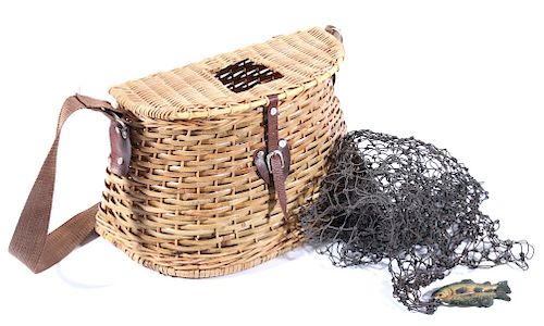 Antique Fly Fishing Creel Basket